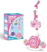 Kids Karaoke Microphone with Adjustable Stand â€“ Bluetooth Kids Karaoke Machine with Lights, Voice Changer, & Recording â€“Microphones for Singing, Christmas & Birthday Gifts for Girls -Pink