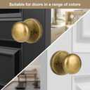 Dummy Door Knobs Interior, Antique Brass Bronze Door Knobs, Vintage Non-Locking Inactive Door Handle for Closet and Bifold, 2 Pack