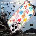 for iPhone 14 Pro Case Clear, [Magnetic Charging Compatible][Military-Grade Protection][Anti-Yellowing] Shockproof Slim Magnetic Phone Case for iPhone 14 Pro, Colorful Hearts