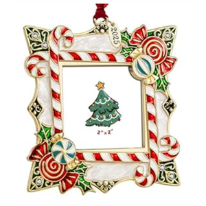 2025 Christmas Ornaments 2 inch Picture Frame Metal Hanging Pendant for Tree Small Decorative Keepsake, Display Photo for Baby and Pet (Crystal Ball Silver(2025))
