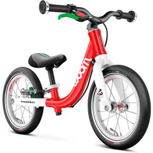 woom 1 Balance Bicycle for Kids 18 Months to 3.5 Years Old, Lightweight 12-Inch Toddler Bike with Handbrake & Steering Limiter, Boys & Girls - Red