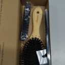 Hair Brush Comb Set Boar Bristle Hairbrush for Curly Thick Long Fine Dry Wet Hair,Best Travel Bamboo Paddle Detangler Detangling Hair Brushes for Women Men Kids Adding Shine Smoothing Hair (Natural Wood)