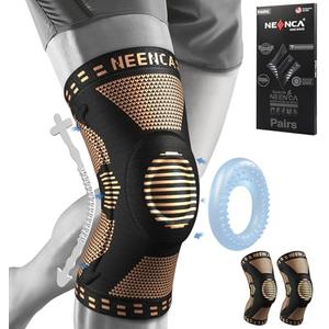NEENCA 2 Pack Knee Braces for Knee Pain, Compression Knee Sleeves with Patella Gel Pad & Side Stabilizers, Knee Support for Meniscus Tear, Arthritis, Joint Pain, ACL, Runner, Workout