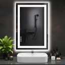 DUMOS 24.1"x36.1" LED Bathroom Mirror, Smart Anti-Fog Bathroom Vanity Mirror with Front Light & Backlit, 3 Color Temperatures, Dimmable, Memory Function