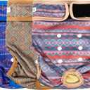 Langsprit Washable Female Dog Diapers - Doggie Reusable Diapers for Doggy Puppy Female in Period - Highly Absorbent Dog Heat Panties Plaid-1, M