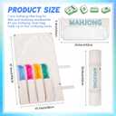 2 Pcs Mahjong Bags for Racks and Tiles Include Mahjong Tile Bag & Rack Bag, 37 Inch Protective Sleeve Tile Gift Accessory & Letter for Mah Jong Pusher, Not Include Racks& Tiles(White)