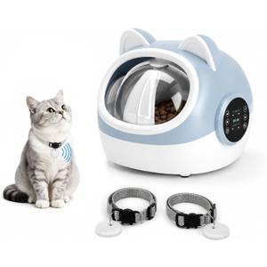 RFID Smart Pet Feeder with Dual Collar Tags Automatic Food Bowl with Scheduled Feeding Times, LCD Display, Voice Recorder, Supports Wet & Dry Food for Multi-Pet Households