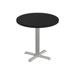 Correll 30" Round Black Granite Cafe Table, HPL Steel Base
