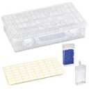 64 Transparent Grid, Plastic Beads Storage Container Plastic Storage Box Jewelry Box Tool Container Nail Art Accessories Box Organizer Case for DIY Crafts/Jewelry/Rhinestones/Pill