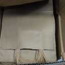 RACETOP Brown Paper Bags with Handles Bulk 100Pcs 8x4.5x10.8 Inch Gift Bags Bulk, Brown Kraft Paper Bags for Retail, Party, Shopping, Favor