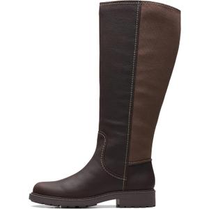 Clarks Women's Opal Glow Knee High Boot (5, Dark Brown Leather)