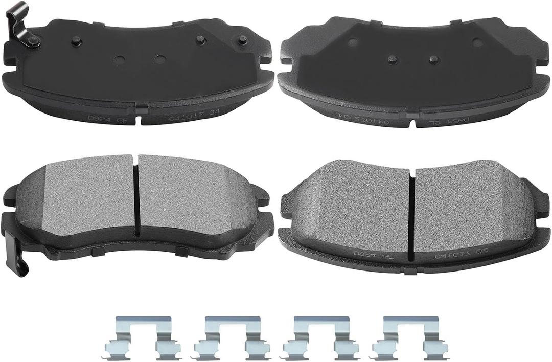 AUTOMUTO Front Brake Pads, 4PCS Front Ceramic Brake Pads Set D924 For Hyundai Elantra Sonata Tiburon Tucson For Kia Magentis Optima Soul Sportage
