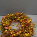 24 Inch Large Spring Wreaths for Front Door Daisy Wreath Easter Wreaths for Front Door Artificial Floral with Wild Floral for Farmhouse Porch Wall Living Room Home Decor-Orange