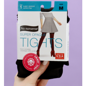 No nonsense Women's Super Opaque Control Top Tights, Graphite Heather, Medium