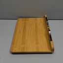 wishacc Bamboo Book Stand, Adjustable Book Holder Tray and Page Paper Clips-Cookbook Reading Desk Portable Stable Hard-Wearing Lightweight Bookstand-Textbooks Books