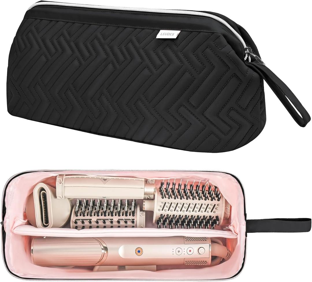 Leudes Hair Tools Travel Bag for Shark Flexstyle Carrying Case Portable Shark Hair Air Wrap Dryer Case Waterproof Dustproof Flat Curling Iron Travel Organizer (Black), 467.17 Cubic Inches