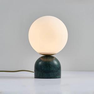 Meefad Globe Bedside Lamp, Modern Cute Night Light with Glass Shade, Marble Base, Small Table Lamp for Bedroom - Green
