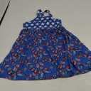 Girls 4th of July Outfit American Flag Dress Crisscross Back Red White and Blue Patriotic Dresses, 4-5Y