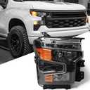 Huray Headlight Assembly for Chevy Silverado 2022 2023 2024 1500 [Only for Halogen Version] DRL Head Lamp for Chevy Silverado Accessories (Passenger Side)