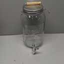 Drinks Dispenser, Set of 1 , Soda Container, 3.5 L, Tap & Lid, Water Dispenser, Glass & Plastic, Transparent