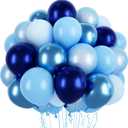 5 x 60Pcs St 12 Inch Dark Light Blue Balloons for Birthday Party Supplies, Latex Helium Arch Garland Kit, Boys Girls Themed Decorations, Baby Shower Favors (Blue)