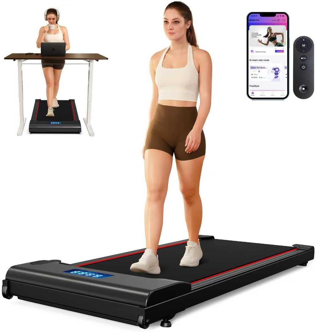 NeoSilent Walking Pad Under Desk Treadmill for Home with BLDC Core and Extra-Large Belt, App and Remote Control,Compact and Portable for Small Space