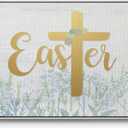Renditions Gallery Festive Wall Art Floater Framed Paintings Easter Wildflowers Canvas Artwork Wall Hanging Prints for Bedroom Office Kitchen - 17"X25" White Frame GAL007