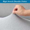 Stool Covers Rectangle,2 Pack Stretch Rectangle Bar Stool Covers Jacquard Vanity Stool Cover Washable Counter Stool Covers Saddle Seat Cover with Elastic Band for Wooden Metal Bench(Light grey)