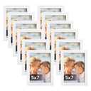 Lyeasw 5x7 Picture Frames White 12 Pack, Multi 5 by 7 Photo Frame with HD Glass for Wall Mount or Tabletop Display