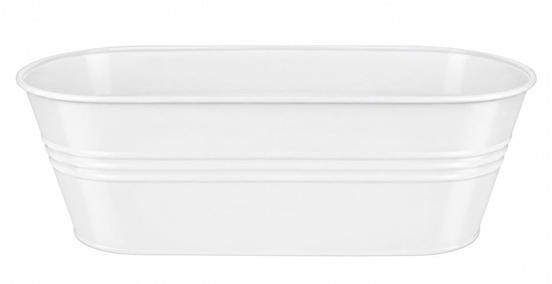 30cm Wilko Metal Trough Planter - White, 4pcs