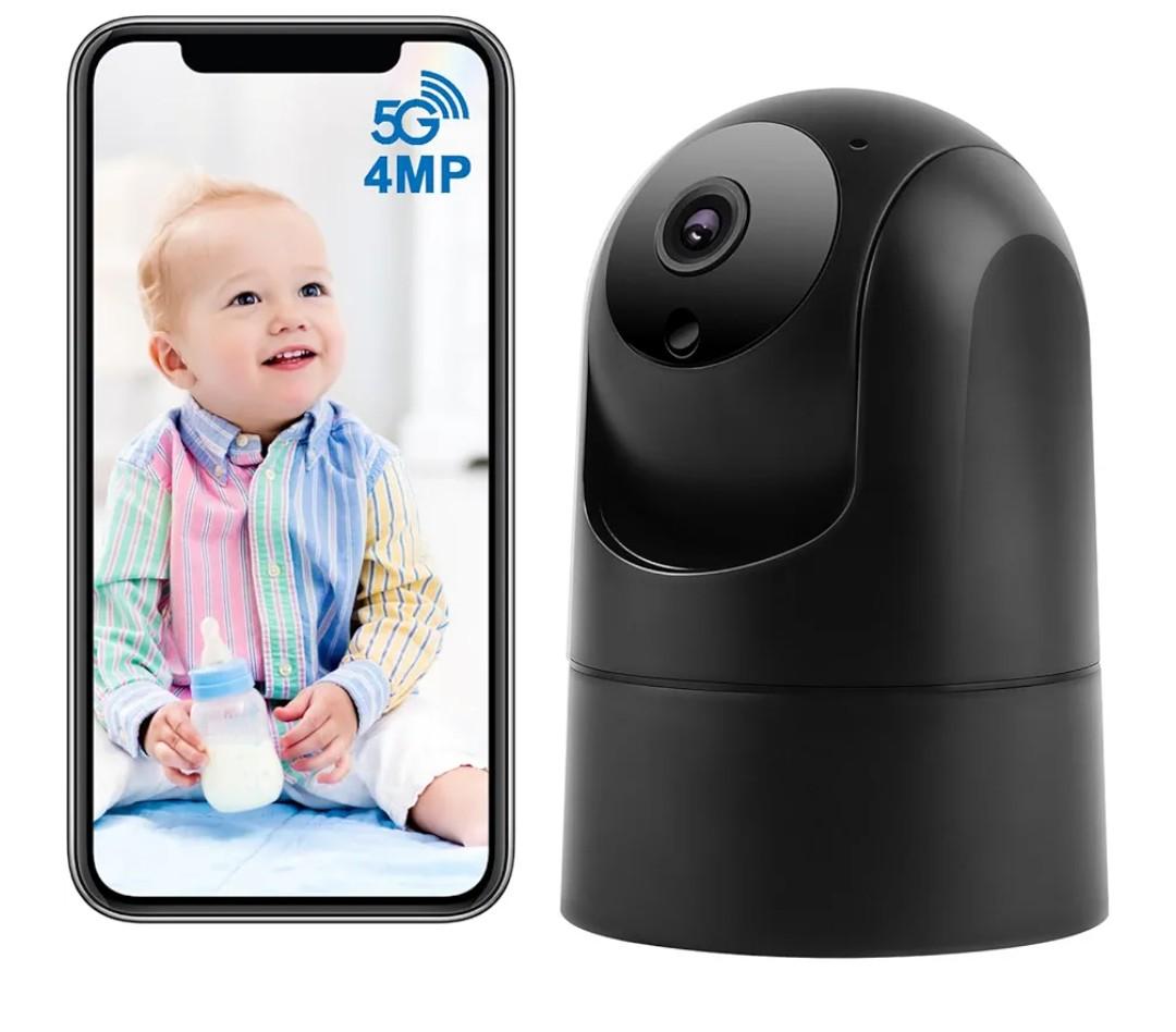 4MP Indoor Cameras for Home Security, 2.4/5G WiFi Baby/Dog Monitor with Phone APP, Auto Tracking, Human Motion Detection, Night Vision, 2 Way Audio, IP Camera Work with Alexa & Google Home (Black)