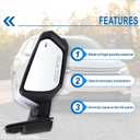Right Passenger Side Mirror Compatible With 2018 2019 2020 2021 2022 2023 2024 Chevy Equinox GMC Terrain With Power Glass Heated Turn Signal Blind Spot White Replaces#84225387(8 Pins)