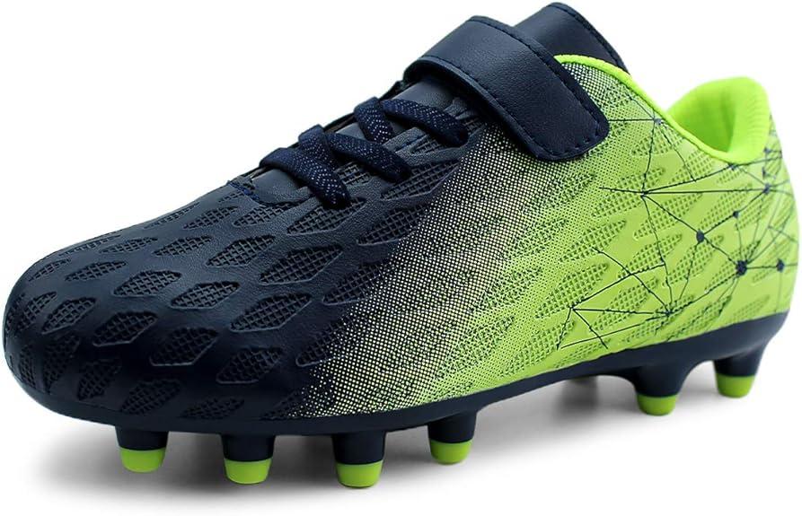 brooman Kids Firm Ground Soccer Cleats Boys Girls Athletic Outdoor Football Shoes 12