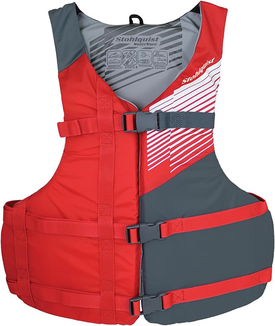 Stohlquist Kids Life Jacket 50-90 lbs - Coast Guard Approved Life Vest - Type III PFD for Boys and Girls - Secure & Adjustable Fit for Swimming, Boating & Water Sports (50-90 lbs)