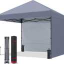 COOSHADE Pop Up Canopy Tent 8x8 with 2 Sidewalls, Outdoor Shade Instant Canopy Tents(Grey) (Gray)