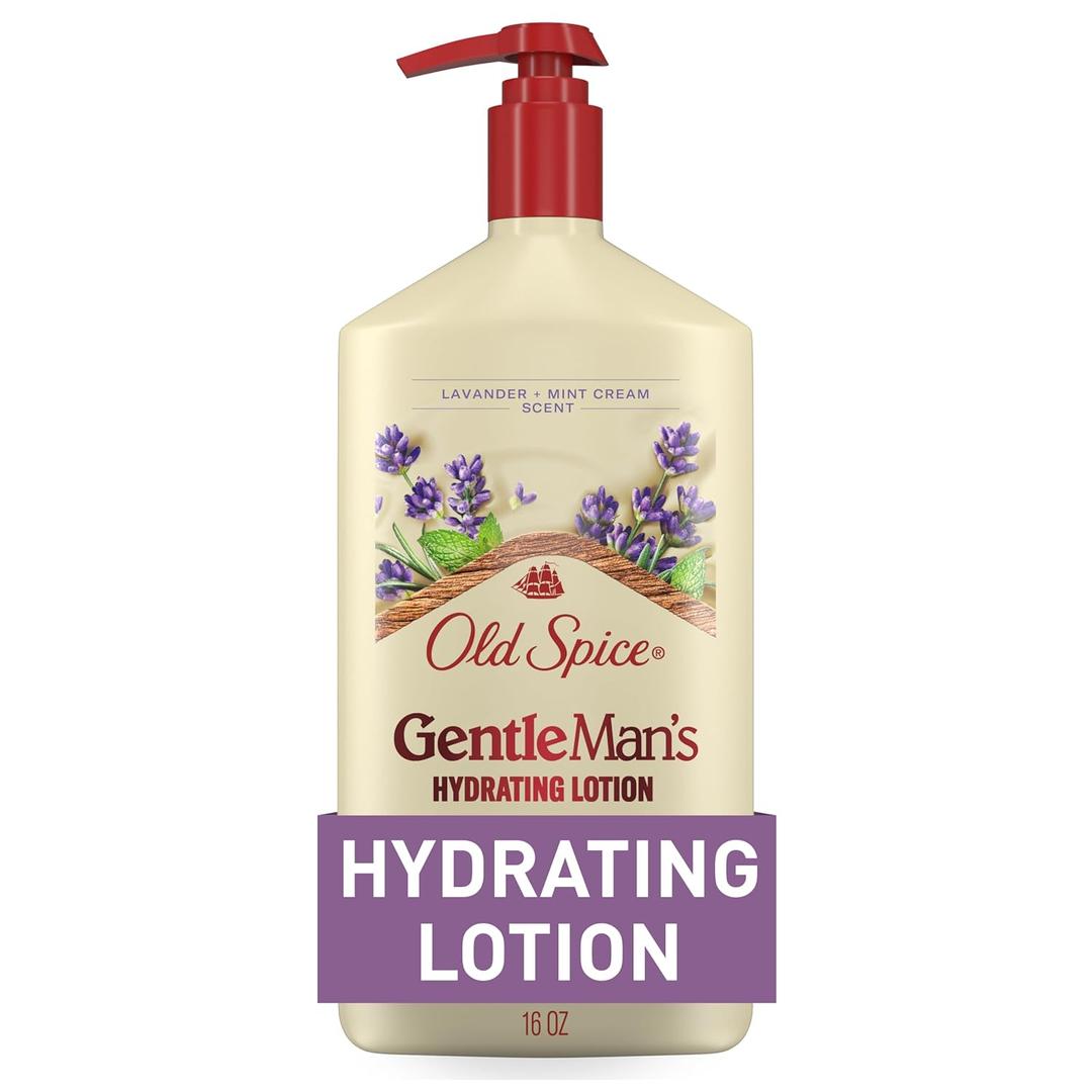 Old Spice Hand, Face & Body Lotion for Men, 24/7 Lightweight Moisturization with Vitamin B3, Instant Absorption, For All Skin Types, Lavender + Mint Cream Scent, 16 oz