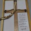 Matthew 19:6 What God Has Joined Sign 15"X10" Cord of Three Strands Braid for Wedding Ceremony Cross Ideas Wood Frame Christian Marriage Gifts Decor for Couple Anniversary Religious (Wood)