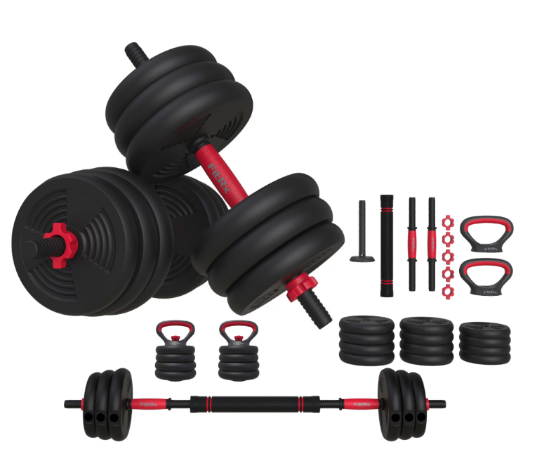 SmartBell Gym, 60 lbs. 4-in-1 Adjustable Interchangeable Dumbbell, Barbell, and Kettlebell Weight Set, Black