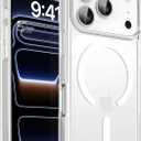 CACOE Magnetic Case for iPhone 17 Pro 6.3 inch-Compatible with MagSafe & Magnetic Car Phone Mount,Not Yellowing Anti-Scratch (Clear)