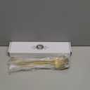 Gold Stainless Steel Serving Utensils Set, 5 Pcs - 10.8 Inch Serving Fork, 10.3 Inch Slotted Spoon, Sugar Spoon, Butter Knife for Buffet