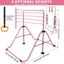 HLC Expandable Gymnastics Bars, Adjustable Height Gymnastic Horizontal Bars, Children Folding Training Bar for Kids, Easy to Assemble