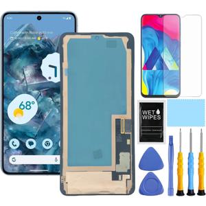 Amoled for Google Pixel 8 Pro Screen Replacement with Frame for Pixel 8 Pro Screen Replacement GC3VE G1MNW LCD Display digitizer Touch Screen Assembly with Repair Part Tools (Black)