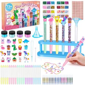 Subao 73+ DIY Glitter Gel Pens Making Kit,Pen Creator Studio,Make Your Own 20 Sparkly Colorful Pens,Creative Arts and Crafts for Kids,Birthday Christmas Gifts for Girls 5 6 7 8 9 10 11 12 Years Old (Multicolor)