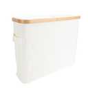 Dioche Toilet Paper Organizer, Toilet Paper Storage Basket Roll Paper Organizer Foldable Toilet Paper Holder with Lid for Bathroom (Beige)