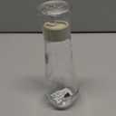 Glass Mouthwash Dispenser for Bathroom, Refillable Cystal Mouth Wash Bottle with Lid Cup 260ML Lead-Free Thickened Glass Dispenser Leak-Proof Design with 4 Matte Labels Multi-Purpose- 8.8oz