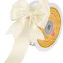 Double Face Ivory Satin Ribbon 1-1/2 inch X 25 Yards Polyester Ivory Ribbon for Gift Wrapping Very Suitable for Weddings Party Hair Bow Invitation Decorations and More