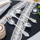 WDF 100 Piece Silver Plastic Spoons Disposable - 6.93 Inch Baroque Silver Silverware for Dessert Cake - Heavy Duty Plastic Spoons for Party Wedding Daily Using Baby Shower Spring