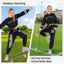 LOLANTA Spring Outfits for Girls 2 Piece Long Sleeve Cropped Hoodie Sweatshirt And Sweatpants Set (Blue, 8-10)