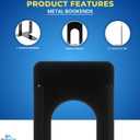 1InTheOffice Black Metal Bookends, 4/Pack - 8 1/4" x 5 7/8" x 9" Heavy Duty