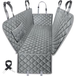 URPOWER Dog Car Seat Cover for Pets 100% Waterproof Seat Cover Hammock 600D Heavy Duty Scratch Proof Nonslip Durable Soft Back Seat Covers for Cars Trucks and SUVs (Standard - 54" Length, Grey)